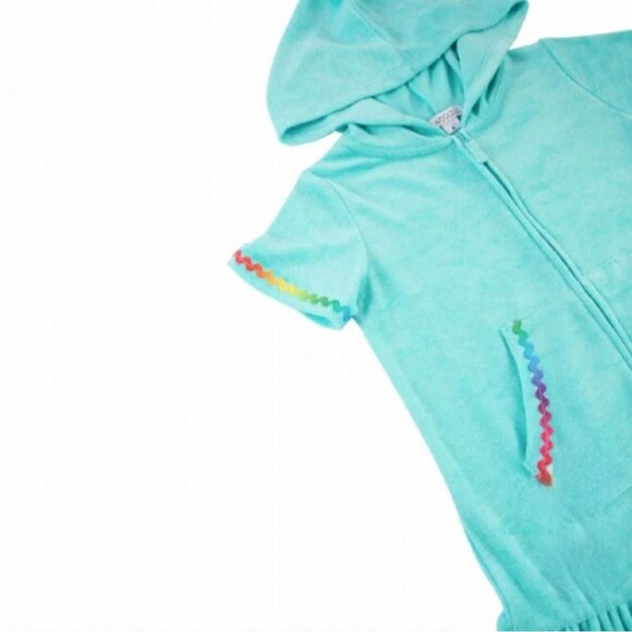 Flapdoodles 2T Rainbow Ruffle 2-piece Swim Set UPF Swimsuit + Coverup Dress NWT - Picture 5 of 8